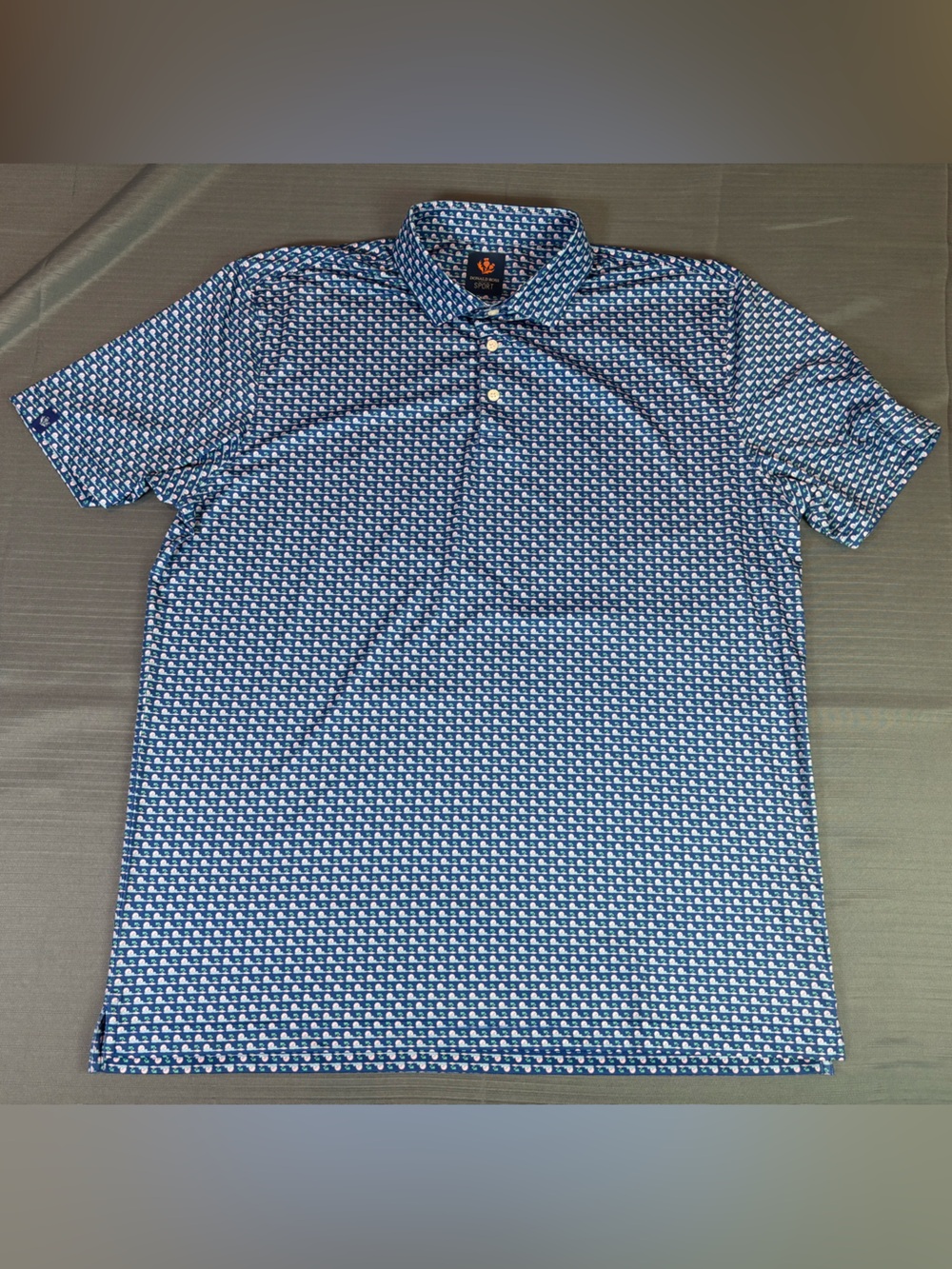 Donald Ross Sport Bulle Rock Golf Polo Shirt XL Blue Tropical Performance Stretc